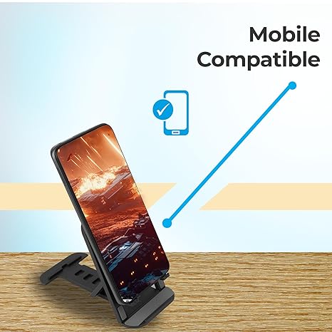ZEBRONICS MS80 Mobile Holder Adjustable Height & 10°–50° Multi-Angle Viewing Stand for Phones and Tablets
